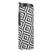 Monogram Black & White Diamond Muster Thermosbecher (Nach rechts gedreht)
