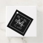 Monogram Black & White Est Hochzeit Geschenkanhänger (Beispiel)