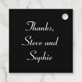 Monogram Black & White Est Hochzeit Geschenkanhänger (Rückseite)