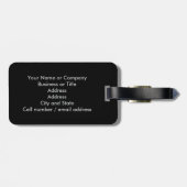 Monogram Black & White Houndstooth 2-sided w/Text  Gepäckanhänger (Rückseite horizontal)