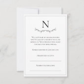 Monogram Black & White Modern RSVP Karte (Vorderseite)