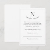 Monogram Black & White Modern RSVP Karte (Vorne/Hinten)