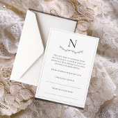 Monogram Black & White Modern RSVP Karte