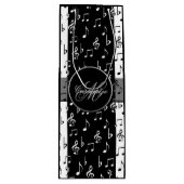 Monogram Black & White Musical Stripes Weinbeutel Geschenktüte Für Weinflaschen (Vorderseite)