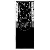 Monogram Black & White Musical Stripes Weinbeutel Geschenktüte Für Weinflaschen (Rückseite)