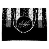 Monogram Black & White Musikstreifen Große Bag 2 Große Geschenktüte (Vorderseite)