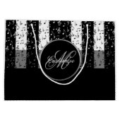 Monogram Black & White Musikstreifen Große Bag 2 Große Geschenktüte (Rückseite)