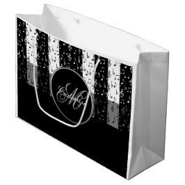 Monogram Black & White Musikstreifen Große Bag 2 Große Geschenktüte