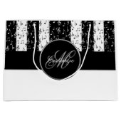 Monogram Black & White Musikstreifen Große Bag 3 Große Geschenktüte (Vorderseite)