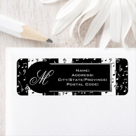 Monogram Black & White-Streifen-Labels (Insitu)