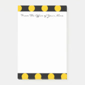 Monogram Black Yellow Chic Polka Dot Pattern Post-it Klebezettel (Vorderseite)