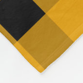 Monogram Black Yellow Gingham Pattern Fleecedecke (Ecke)