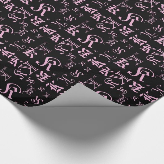 MONOGRAM BlackLetter-Jeder Anlass ändern Geschenkpapier (Ecke)