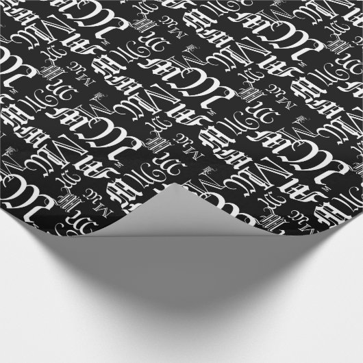 MONOGRAM BlackLetter-Jeder Anlass ändern Geschenkpapier (Ecke)