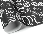 MONOGRAM BlackLetter-Jeder Anlass ändern Geschenkpapier (Rolleneckpunkt)