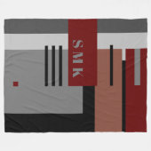 Monogram-Blanket - Erdtöne - Geometrisches Muster Fleecedecke (Vorderseite (Horizontal))