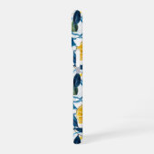 Monogram Blau Mittelmeer Stil Zitronen Muster iPhone 16 Hülle (Linke Seite)