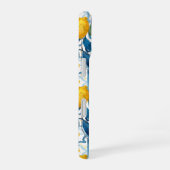 Monogram Blau Mittelmeer Stil Zitronen Muster iPhone 16 Hülle (Rechte Seite)