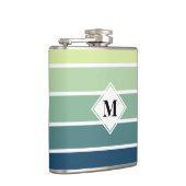 Monogram, blau und grün gestrichen flachmann (Rechts)