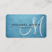 Monogram Blizzard Blue Leather Look Visitenkarte (Vorderseite)