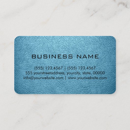 Monogram Blizzard Blue Leather Look Visitenkarte (Rückseite)