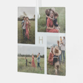 Monogram Blocks Editable Color Foto Ornament Aus Glas (Vorderseite links)