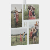 Monogram Blocks Editable Color Foto Ornament Aus Glas (Vorderseite Rechts)