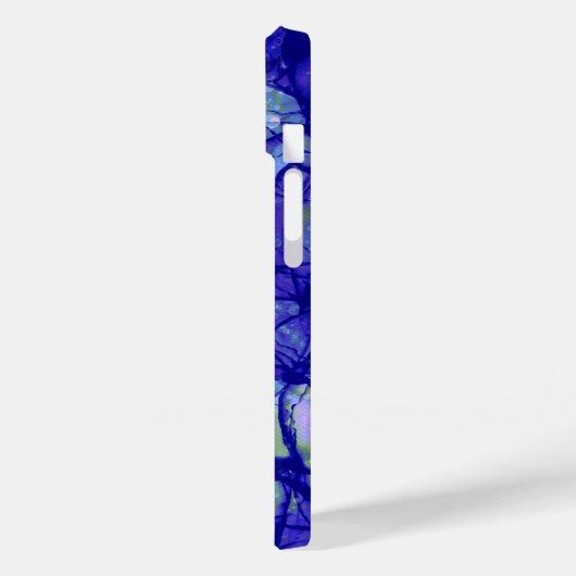 Monogram Blue Abstrakte Art Cool Case-Mate iPhone Hülle (Rückseite / Links)