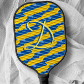 Monogram Blue and Yellow Stripes Ukraine Inspirier Pickleball Schläger