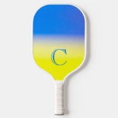 Monogram Blue and Yellow Ukraine Inspiration Peace Pickleball Schläger (Vorderseite)