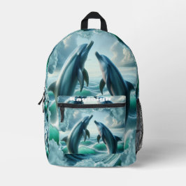 Monogram Blue Aquamarin Delphine Ocean | Bedruckter Rucksack