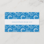 Monogram Blue Beach Muster Visitenkarte (Rückseite)