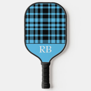Monogram Blue Black Checkered Plai Pickleball Schläger