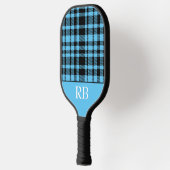 Monogram Blue Black Checkered Plai Pickleball Schläger (Links)