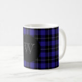 Monogram Blue Black Kariert Kaffeetasse (VorderseiteRechts)