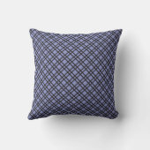 Monogram Blue & Black Kariert Throw Pillow Kissen (Rückseite)