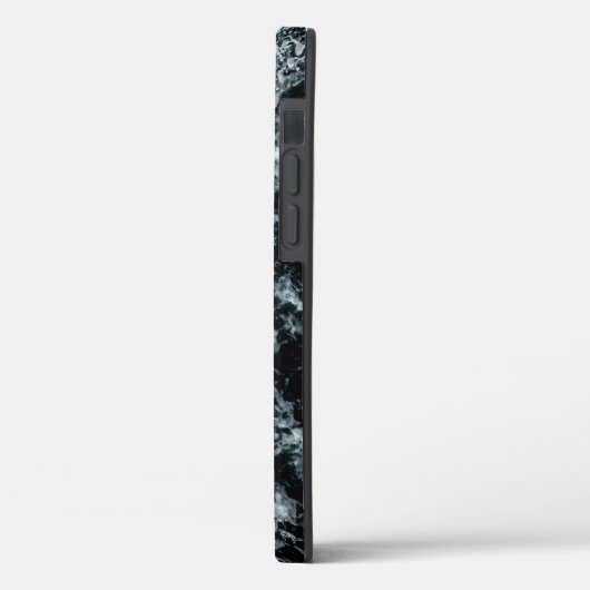 Monogram Blue Black Ocean Waves Hawaii Case-Mate iPhone Hülle (Rückseite / Links)