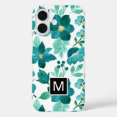 Monogram Blue Blume Muster iPhone Gehäuse Case-Mate iPhone Hülle (Rückseite)