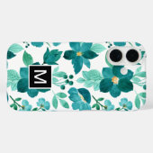 Monogram Blue Blume Muster iPhone Gehäuse Case-Mate iPhone Hülle (Rückseite (Horizontal))
