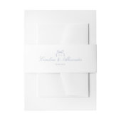 Monogram Blue Bow Wedding  Einladungsbanderole (Vorderseite Beispiel)