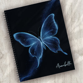 Monogram Blue Butterfly Notizblock