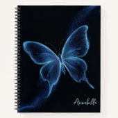 Monogram Blue Butterfly Notizblock (Vorderseite)