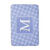 Monogram Blue Circles pattern Badematte (Vorderseite Vertikal)