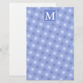 Monogram Blue Circles pattern Briefpapier (Vorne/Hinten)