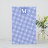 Monogram Blue Circles pattern Briefpapier (Stehend Vorderseite)