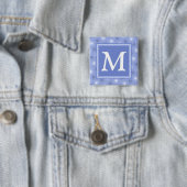 Monogram Blue Circles pattern Button (Beispiel)