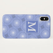 Monogram Blue Circles pattern Case-Mate iPhone Hülle (Rückseite (Horizontal))
