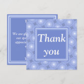Monogram Blue Circles pattern Dankeskarte (Vorne/Hinten)