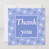 Monogram Blue Circles pattern Dankeskarte (Vorderseite)