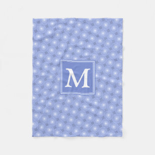 Monogram Blue Circles pattern Fleecedecke